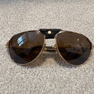 Cartier Gold and Brown Aviator Glasses